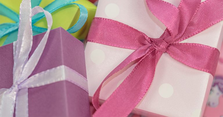 Wrapped gifts with bows