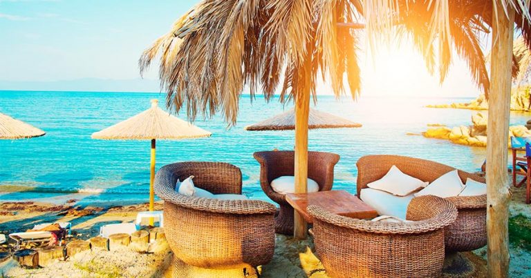 Outdoor patio at resort