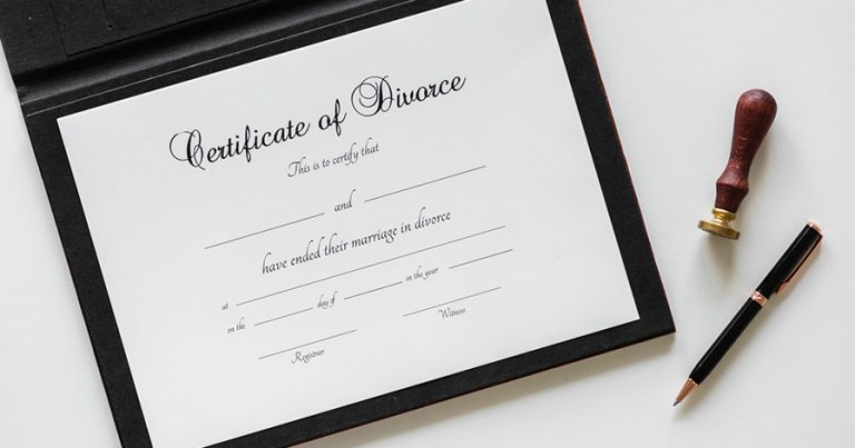 Divorce certificate