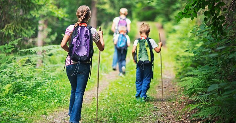 Family on a hike