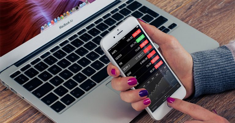 Stocks on a phone