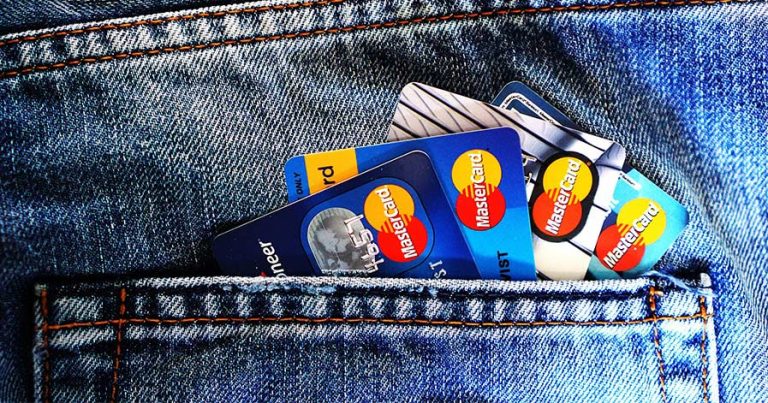 Credit cards in back pocket
