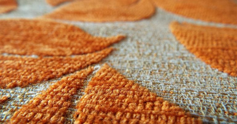 Orange and white carpet