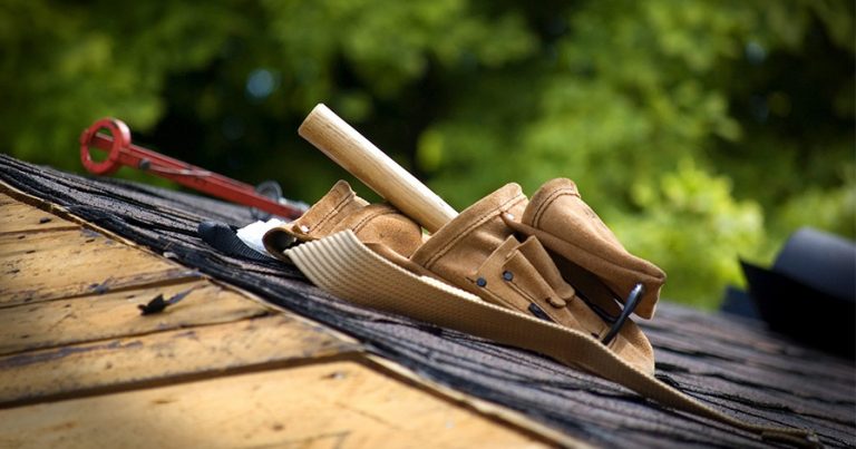 tools on a roof