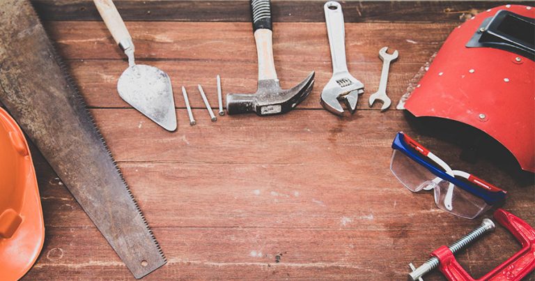 Tools on a tabletop