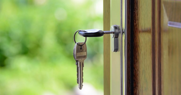 Keys in a door