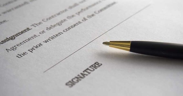 Paperwork that requires a signature