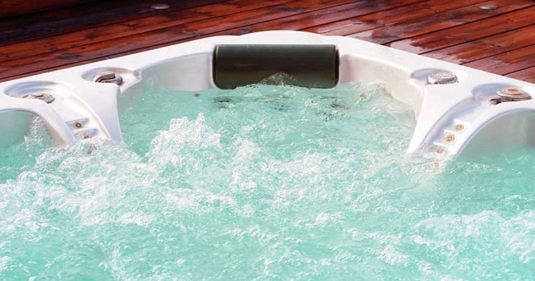 A hot tub running its jets