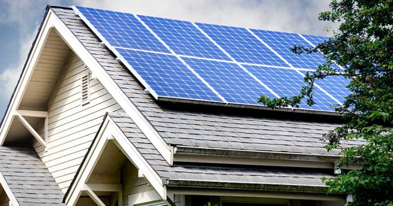 A house with solar panels installed