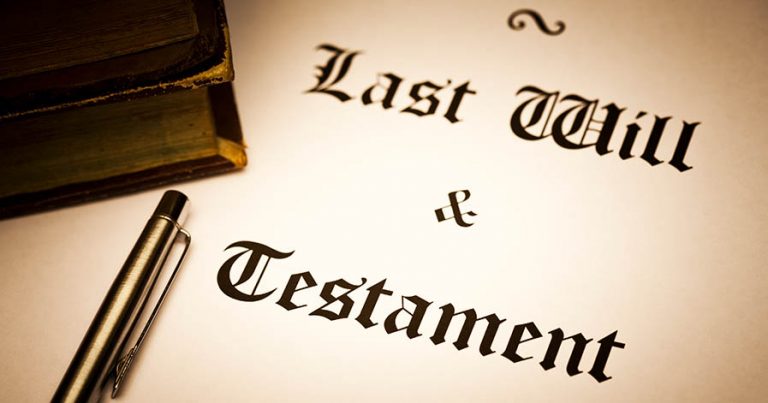 Last Will and testament document. sepia toned and vignette effect
