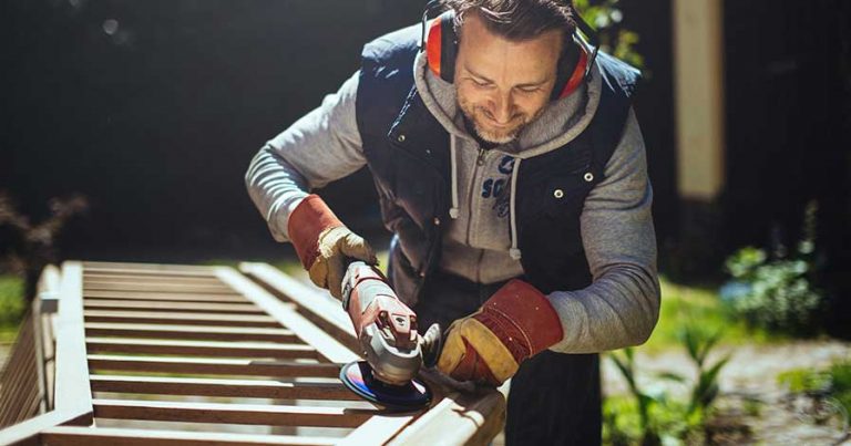 A man doing woodwork