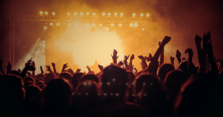 People attending a concert